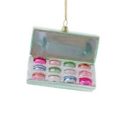 Blue Box Of Macarons Ornament 4"
