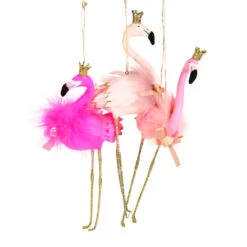 Pink Heraldly Flamingo Ornament 8.75"