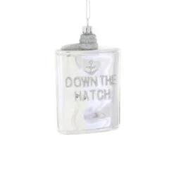 Silver Flask Ornament 4.25"