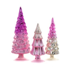 Multi Color Pink Hue Trees (Set Of 3)