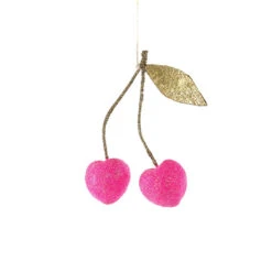 PRESALE: Pink Cherry Hearts Ornament 3.5"