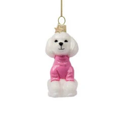 Poodle W/ Pink T-Shirt Ornament