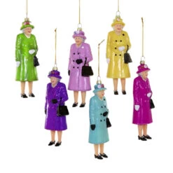Queen Elizabeth II In Colored Coat Ornament 6.5"