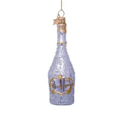 Silver Champagne Bottle Ornament
