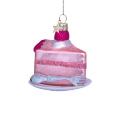 PRESALE: Pink Cake W/ Silver Fork Ornament